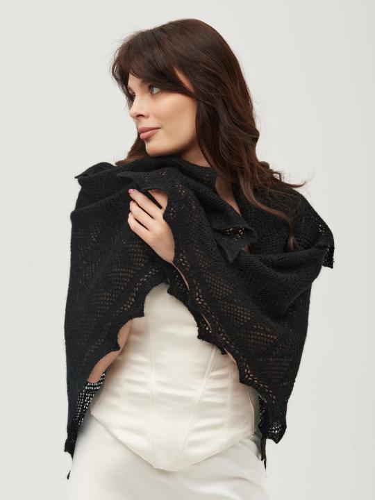Black Warm Down Shawl