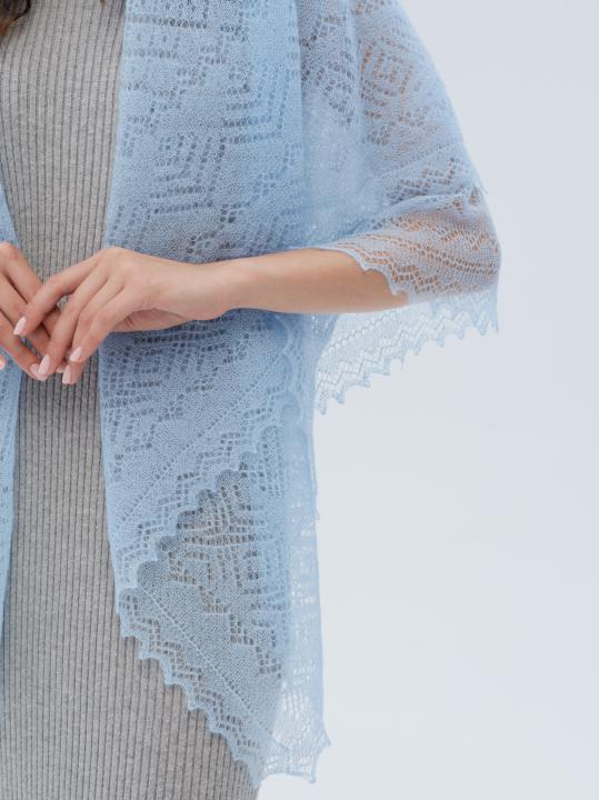 Sky Blue Lace Down Shawl