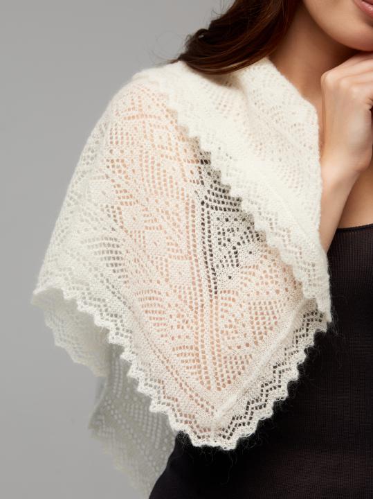 White Warm Down Shawl (100 × 100 cm)