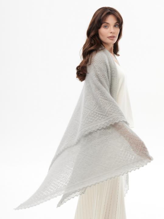 Gray Premium Down & Silk Shawl