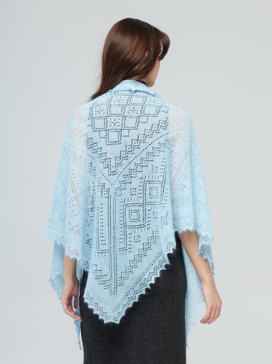 Sky Blue Triangle Down Shawl
