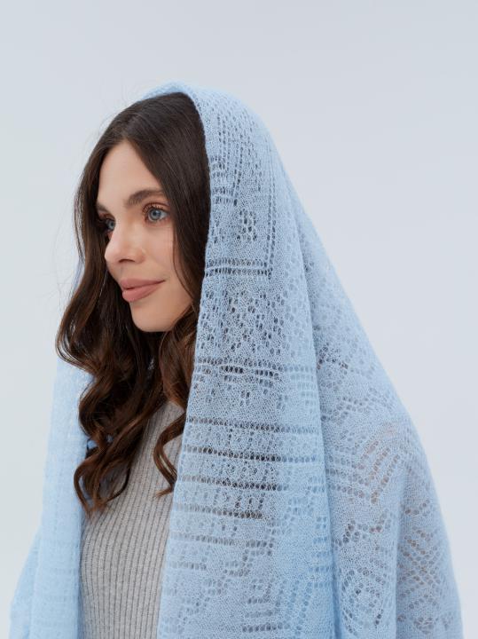 Sky Blue Lace Down Shawl