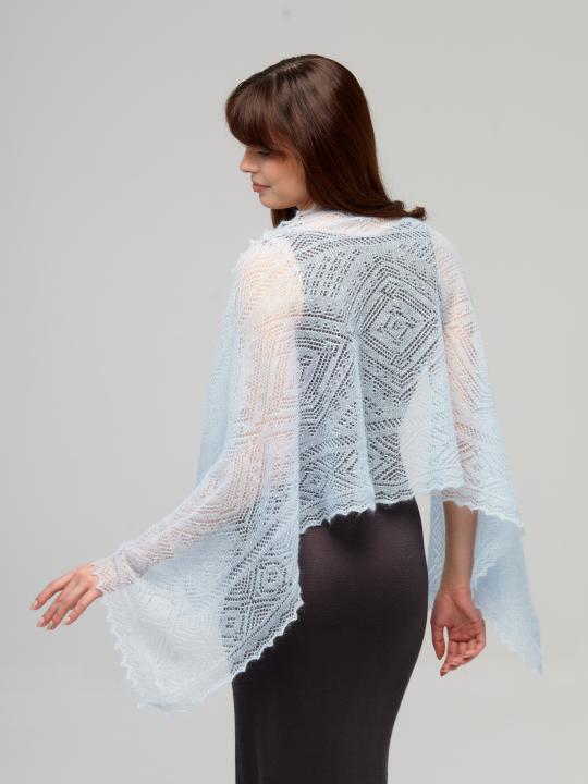 Sky Blue Lace Down Shawl