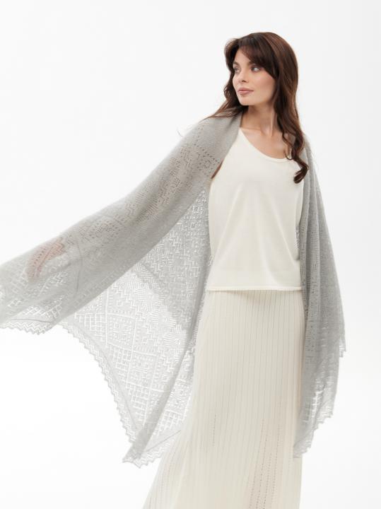 Gray Premium Down & Silk Shawl