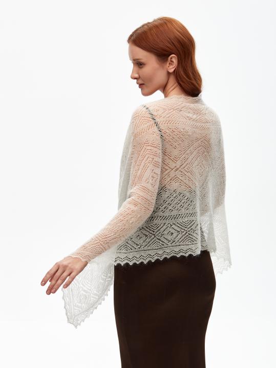 Ecru Lace Down Stole (140 × 60 cm)