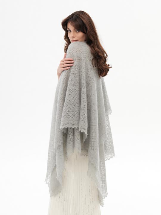 Gray Premium Down & Silk Shawl
