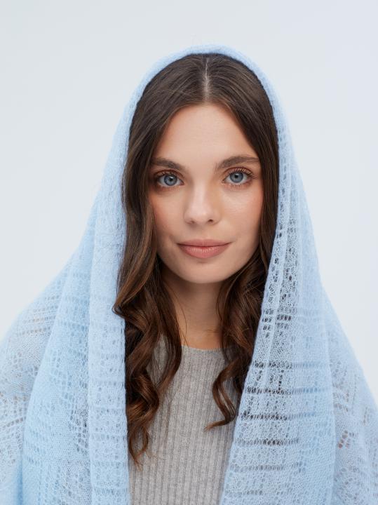 Sky Blue Lace Down Shawl