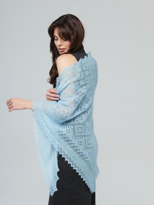 Sky Blue Triangle Down Shawl