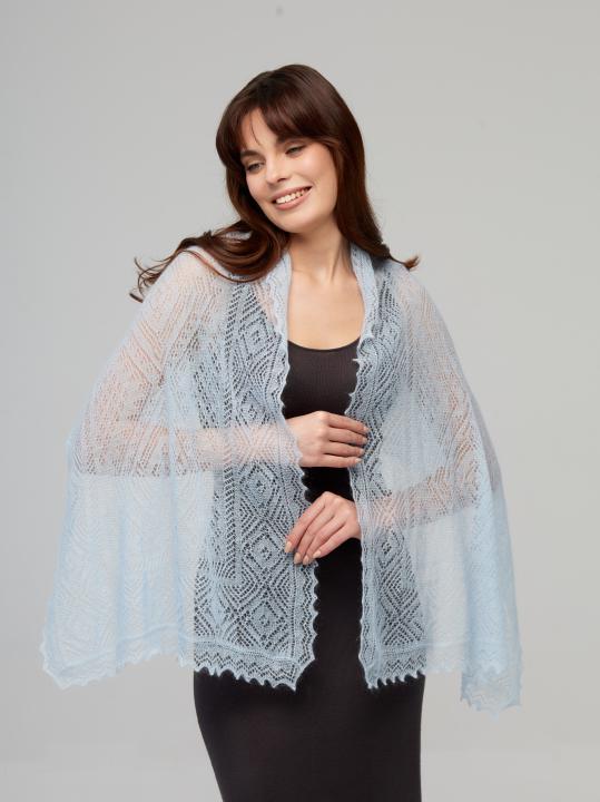 Sky Blue Lace Down Shawl