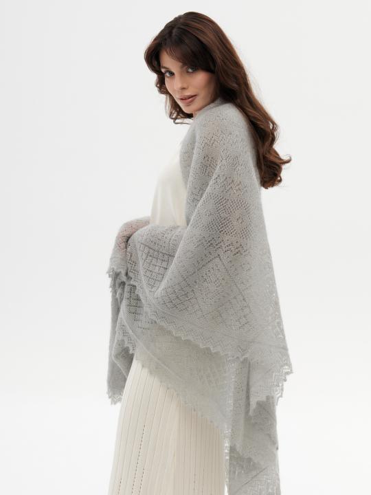 Gray Premium Down & Silk Shawl