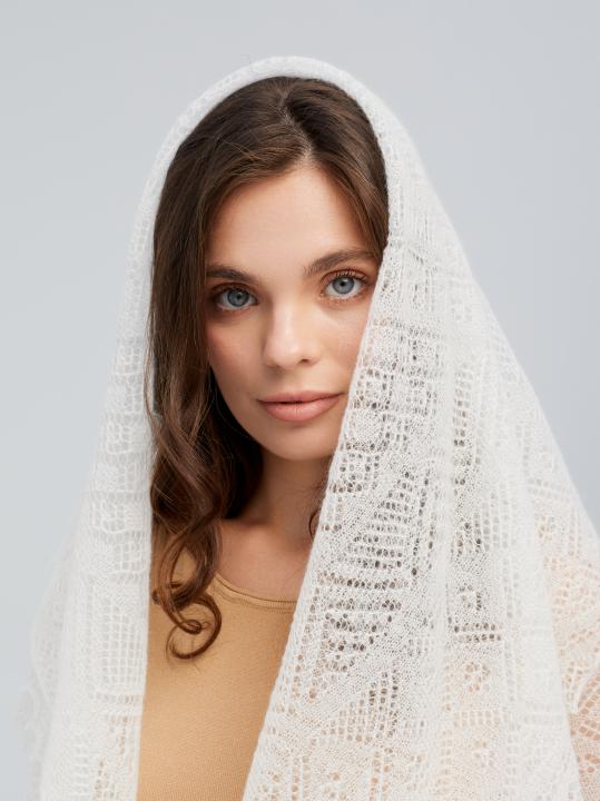 White Lace Down Shawl