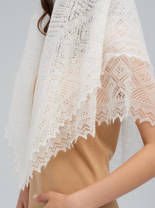 White Lace Down Shawl