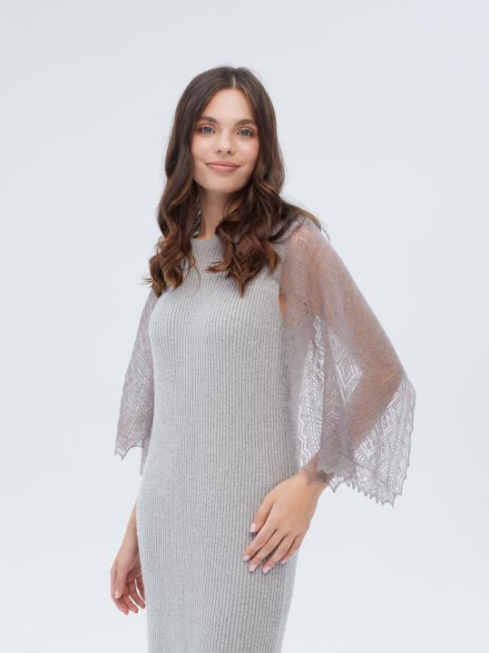 Gray Lace Down Shawl